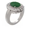 Image 1 : 7.72 ctw Emerald & Diamond Ring 18K White Gold - REF-263M6G