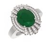 Image 3 : 7.72 ctw Emerald & Diamond Ring 18K White Gold - REF-263M6G