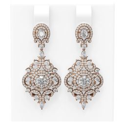 5.85 ctw Diamond Earrings 18K Rose Gold - REF-616W2H