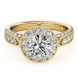 2 ctw Certified VS/SI Diamond Halo Ring 18k Yellow Gold - REF-326X3A