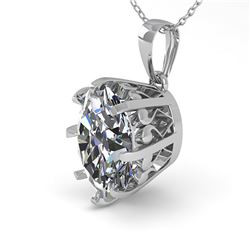 1 ctw VS/SI Oval Diamond Necklace Vintage 18k White Gold - REF-280X2A