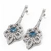 Image 3 : 2.74 ctw Intense Blue Diamond Earrings 18K White Gold - REF-258N2F