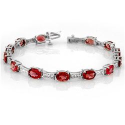 10.04 ctw Pink Tourmaline & Diamond Bracelet 10k White Gold - REF-123W5H