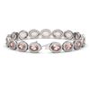 Image 2 : 20.18 ctw Morganite & Diamond Micro Pave Halo Bracelet 10k White Gold - REF-377F3M