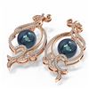 Image 3 : 1.68 ctw Diamond & Pearl Earrings 18K Rose Gold - REF-219H3R