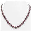 Image 1 : 34.11 ctw Ruby & Diamond Micro Pave Halo Necklace 10k White Gold - REF-672F8M