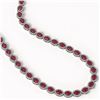 Image 2 : 34.11 ctw Ruby & Diamond Micro Pave Halo Necklace 10k White Gold - REF-672F8M