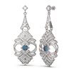 Image 2 : 6.56 ctw Intense Blue Diamond Earrings 18K White Gold - REF-635X3A