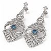 Image 3 : 6.56 ctw Intense Blue Diamond Earrings 18K White Gold - REF-635X3A