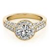 Image 1 : 1.5 ctw Certified VS/SI Diamond Halo Ring 18k Yellow Gold - REF-181R5K