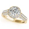Image 2 : 1.5 ctw Certified VS/SI Diamond Halo Ring 18k Yellow Gold - REF-181R5K