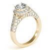 Image 3 : 1.5 ctw Certified VS/SI Diamond Halo Ring 18k Yellow Gold - REF-181R5K