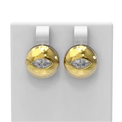 1.04 ctw Marquise Diamond Earrings 18K Yellow Gold - REF-225W3H