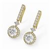 Image 1 : 3 ctw Diamond Designer Earrings 18K Yellow Gold - REF-624G3W