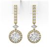 Image 2 : 3 ctw Diamond Designer Earrings 18K Yellow Gold - REF-624G3W