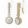 Image 3 : 3 ctw Diamond Designer Earrings 18K Yellow Gold - REF-624G3W
