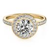 Image 1 : 1.08 ctw Certified VS/SI Diamond Halo Ring 18k Yellow Gold - REF-150W3H