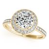 Image 2 : 1.08 ctw Certified VS/SI Diamond Halo Ring 18k Yellow Gold - REF-150W3H