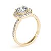 Image 3 : 1.08 ctw Certified VS/SI Diamond Halo Ring 18k Yellow Gold - REF-150W3H
