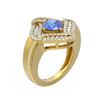 Image 1 : 3.47 ctw Tanzanite & Diamond Ring 18K Yellow Gold - REF-272W8H