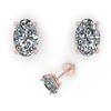 Image 2 : 1.0 ctw Oval Cut VS/SI Diamond Stud Designer Earrings 18k Rose Gold - REF-121R5K