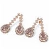 Image 3 : 13.05 ctw Morganite & Diamond Earrings 18K Rose Gold - REF-581H8R