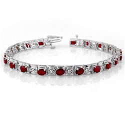 6.09 ctw Ruby & Diamond Bracelet 14k White Gold - REF-109X3A