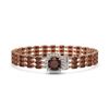 Image 1 : 25.08 ctw Garnet & Diamond Bracelet 14K Rose Gold - REF-281R8K
