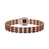 Image 3 : 25.08 ctw Garnet & Diamond Bracelet 14K Rose Gold - REF-281R8K