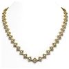 Image 1 : 19.27 ctw Princess Cut Diamond Micro Pave Necklace 18K Yellow Gold - REF-1598K3Y