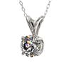 Image 2 : 0.72 ctw Certified Quality Diamond Solitaire Necklace 10k White Gold - REF-61K8Y