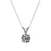 Image 3 : 0.72 ctw Certified Quality Diamond Solitaire Necklace 10k White Gold - REF-61K8Y
