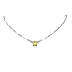 2.04 ctw Fancy Yellow Diamond Necklace 18K White Gold - REF-601X8A