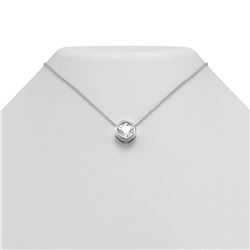 2 ctw Cushion Diamond Necklace 18K White Gold - REF-871N4F