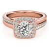 Image 1 : 1.33 ctw Certified VS/SI Diamond Halo Ring 18k Rose Gold - REF-296W6H