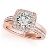 Image 2 : 1.33 ctw Certified VS/SI Diamond Halo Ring 18k Rose Gold - REF-296W6H