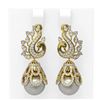 Image 1 : 3.13 ctw Diamond & Pearl Earrings 18K Yellow Gold - REF-316K8Y