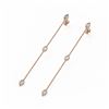 Image 1 : 1.5 ctw Marquise Diamond Station Earrings 18K Rose Gold - REF-229Y8X