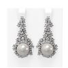 Image 1 : 3.26 ctw Diamond & Pearl Earrings 18K White Gold - REF-278W2H