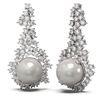 Image 2 : 3.26 ctw Diamond & Pearl Earrings 18K White Gold - REF-278W2H