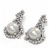 Image 3 : 3.26 ctw Diamond & Pearl Earrings 18K White Gold - REF-278W2H
