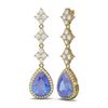 Image 2 : 8.82 ctw Tanzanite & Diamond Earrings 18K Yellow Gold - REF-425R5K