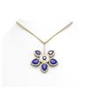 Image 1 : 15.50 ctw Sapphire Diamond Necklace 18K Yellow Gold - REF-343K6Y