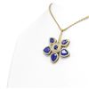 Image 2 : 15.50 ctw Sapphire Diamond Necklace 18K Yellow Gold - REF-343K6Y
