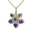 Image 3 : 15.50 ctw Sapphire Diamond Necklace 18K Yellow Gold - REF-343K6Y