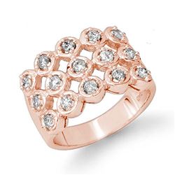 1.0 ctw Certified VS/SI Diamond Ring 14k Rose Gold - REF-99G3W