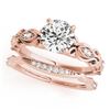 Image 1 : 0.71 ctw Certified VS/SI Diamond 2pc Wedding Set Antique 14k Rose Gold - REF-100K3Y