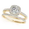 Image 1 : 1.17 ctw Certified VS/SI Cushion Diamond 2pc Set Halo 14k Yellow Gold - REF-170Y8X