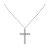 Image 2 : 2.5 ctw Emerald Cut Diamond Cross Necklace 18K White Gold - REF-391W6H