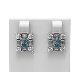 3.29 ctw Aquamarine & Diamond Earrings 18K White Gold - REF-178Y2X